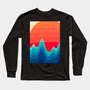 Retro Mountains and Sun Long Sleeve T-Shirt